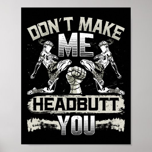 Lethwei Selbstverteidigungsstreiter-Headbutt für K Poster (Vorne)