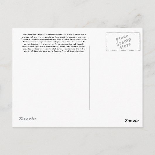 Leticia Colombia Post Card Postkarte (Rückseite)