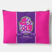 Leticia Name bedeutet Buchstabe L pink Wappen unic Zubehörtasche (Rückseite)