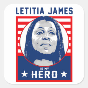 Letitia James ist mein Held Quadratischer Aufkleber
