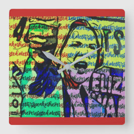 #LetLizSpeak Quadratische Wanduhr