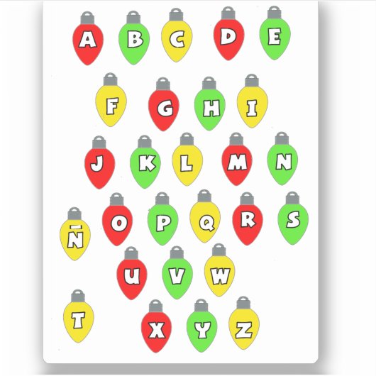 Letras luces navidad Pegatina de vinilo Aufkleber (Vorderseite)