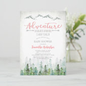Let's Adventure Begin Forest Baby Shower Einladung (Stehend Vorderseite)