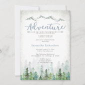 Let's Adventure Begin Forest Baby Shower Einladung (Vorderseite)