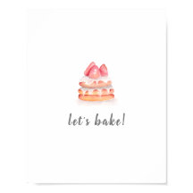 LET'S BAKE - Erdbeerposter