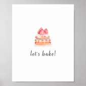 LET'S BAKE - Erdbeerposter Poster (Vorne)