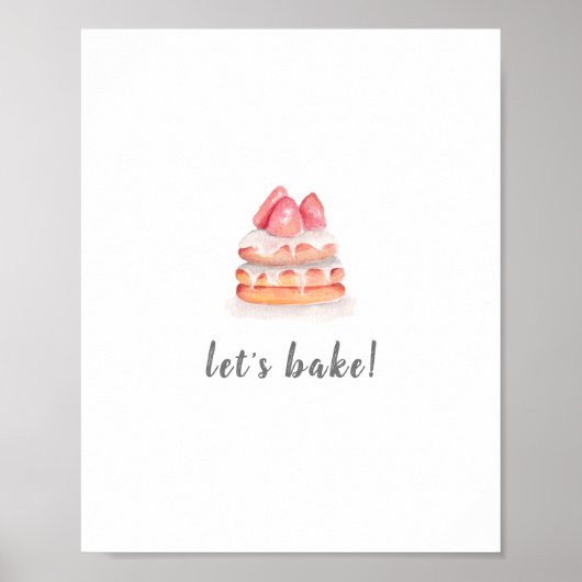 LET'S BAKE - Erdbeerposter Poster (Vorne)