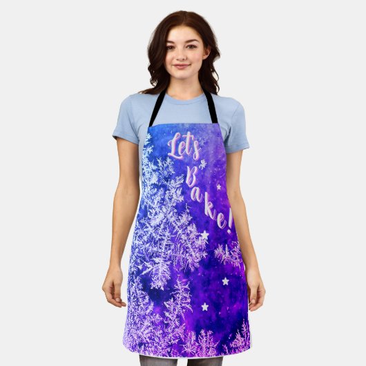 "Let's Bake!" Frosty Purple Apron Schürze (Getragen)