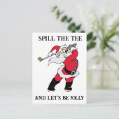 Let's Be Jolly Golfing Santa Feiertagspostkarte (Stehend Vorderseite)