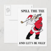 Let's Be Jolly Golfing Santa Feiertagspostkarte (Vorne/Hinten)