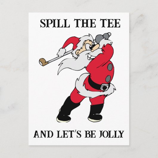 Let's Be Jolly Golfing Santa Feiertagspostkarte (Vorderseite)