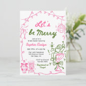 Let's be Merry Christmas Bridal Shower Einladung (Stehend Vorderseite)