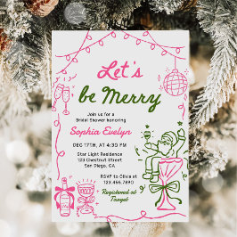 Let's be Merry Christmas Bridal Shower Einladung