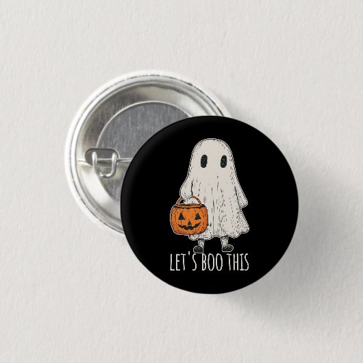 Let's Boo This Fun Ghost Trick or Treat Button (Vorne & Hinten)