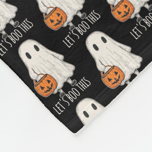 Let's Boo This Fun Ghost Trick or Treat Fleecedecke (Ecke)