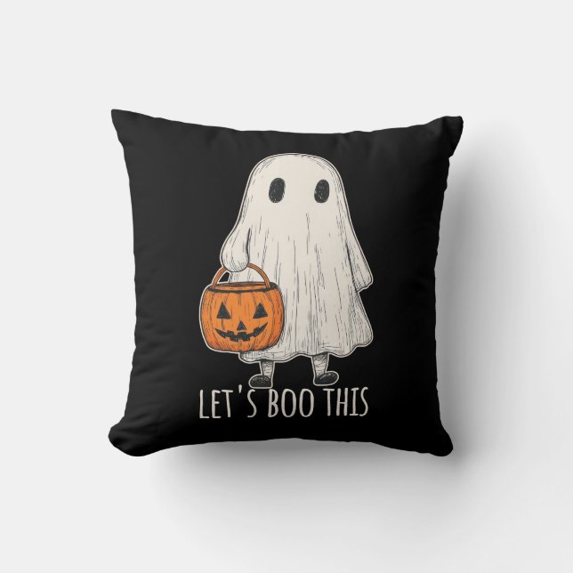 Let's Boo This Fun Ghost Trick or Treat Kissen (Vorderseite)