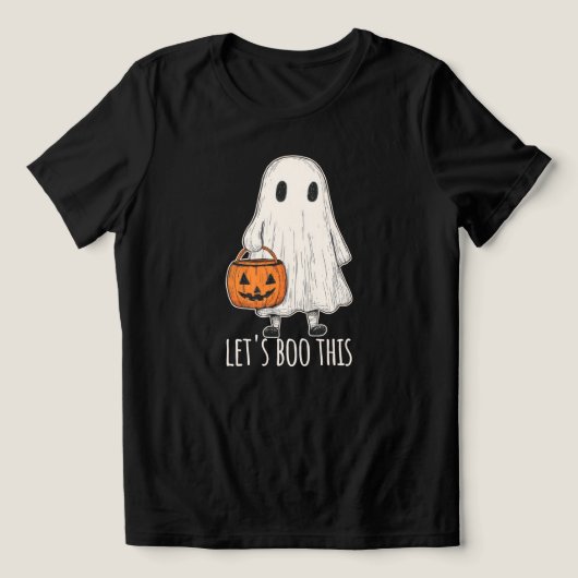 Let's Boo This Fun Ghost Trick or Treat Tri-Blend Shirt (Design Vorderseite)