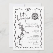 Let's Boogie Skeleton Halloween Invitation Einladung (Vorderseite)