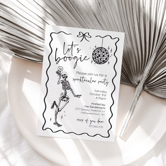 Let's Boogie Skeleton Halloween Invitation Einladung