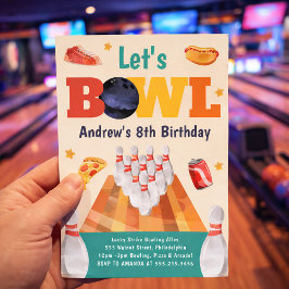 Let's Bowl Bowling Birthday Party Invitation Einladung
