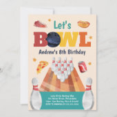 Let's Bowl Bowling Birthday Party Invitation Einladung (Vorderseite)