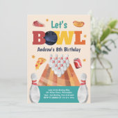 Let's Bowl Bowling Birthday Party Invitation Einladung (Stehend Vorderseite)