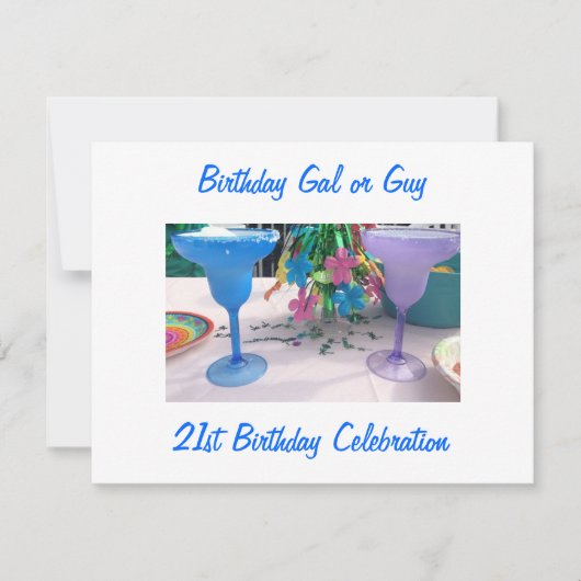 LET'S CELEBRATE "21. BIRTHDAY PARTY INVITATION" EINLADUNG (Vorderseite)