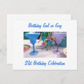 LET'S CELEBRATE "21. BIRTHDAY PARTY INVITATION" EINLADUNG (Vorne/Hinten)