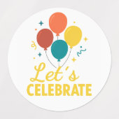 Let's Celebrate - Fun Balloon Sticker (Design 2)