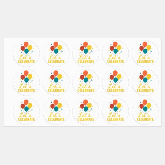 Let's Celebrate - Fun Balloon Sticker  (Blatt)