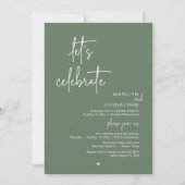 Let's Celebrate, Minimal Modern Wedding Reception Einladung (Vorderseite)