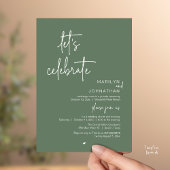 Let's Celebrate, Minimal Modern Wedding Reception Einladung