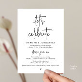 Let's Celebrate, Modern Minimal Wedding Reception Einladung