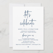 Let's Celebrate, Modern Minimal Wedding Reception Einladung (Vorderseite)