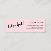 Let's Chat - Pink & Black - Einfach Mini Visitenkarte (Vorderseite)
