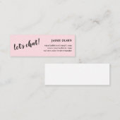Let's Chat - Pink & Black - Einfach Mini Visitenkarte (Vorne/Hinten)