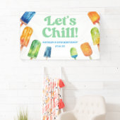 Let's Chill Blue Retro Popsicle Birthday Party Banner (Insitu)
