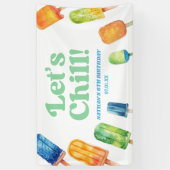 Let's Chill Blue Retro Popsicle Birthday Party Banner (Vertikal)