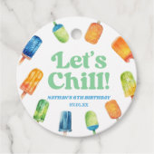 Let's Chill Blue Retro Popsicle Birthday Party Geschenkanhänger (Vorderseite)