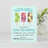 Let's Chill Fruit Bars Geburtstagsparty Einladung (Stehend Vorderseite)