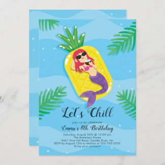 Let's Chill Mermaid Birthday Einladung