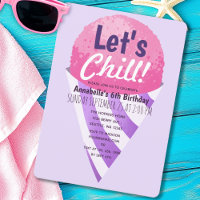 Let's Chill Snow Cone Kinder Pink & Lila Geburtsta