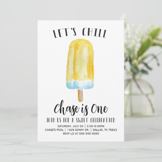 Let's Chill Summer Popsicle Birthday Einladung (Stehend Vorderseite)
