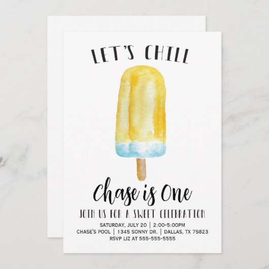 Let's Chill Summer Popsicle Birthday Einladung (Vorne/Hinten)
