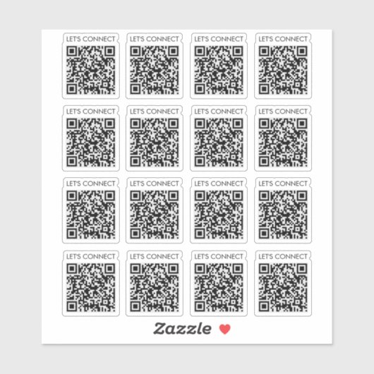 Let's Connect QR Code Vinyl Aufkleber (Blatt)