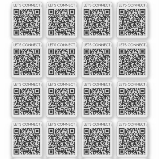 Let's Connect QR Code Vinyl Aufkleber (Vorderseite)