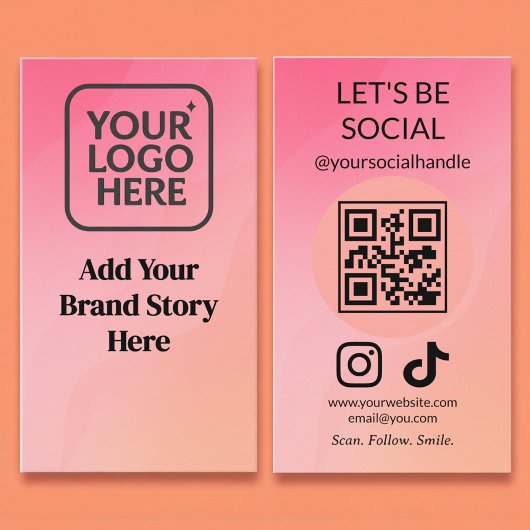 Let's Connect Social Media QR Code Visitenkarte