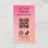 Let's Connect Social Media QR Code Visitenkarte (Rückseite)