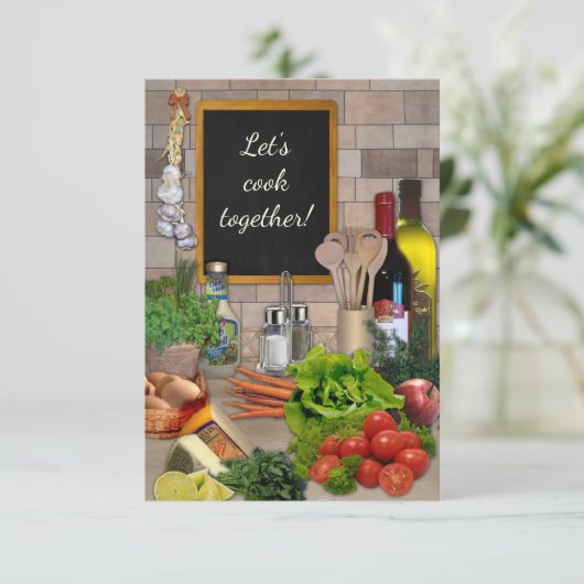 Let's Cook Together! Einladung (Stehend Vorderseite)