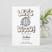 Let's Disco Birthday White Party Einladung (Stehend Vorderseite)